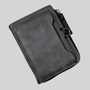VULKIT Zip Around Card Holder Wallet‎ Black RFID Unisex Minimalist NWOT